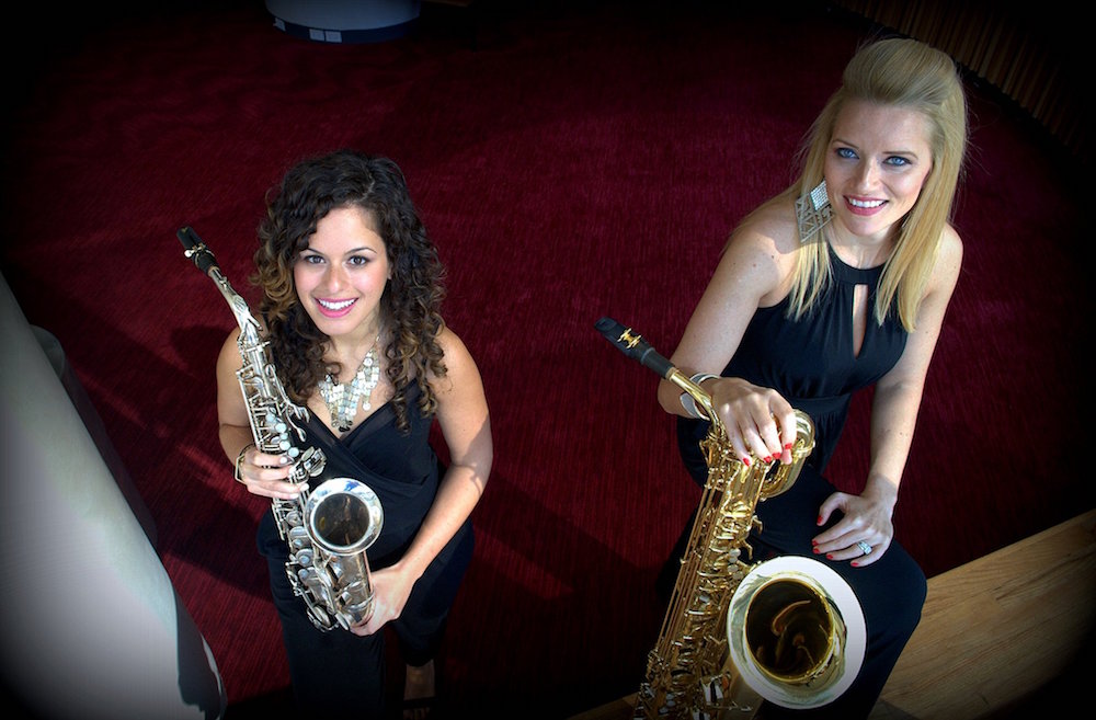 Alexa Tarantino and Lauren Sevian with saxophones