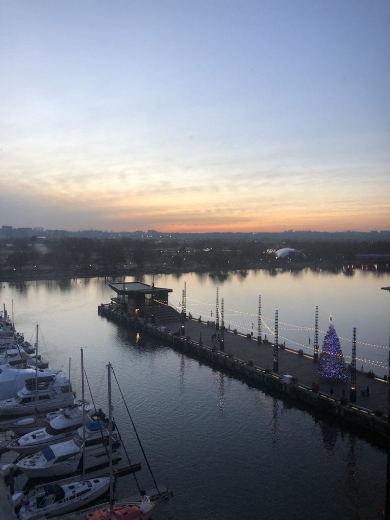 sunset along the wharf