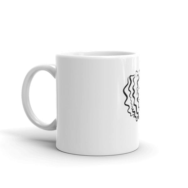 white coffee mug with alexa tarantino logo