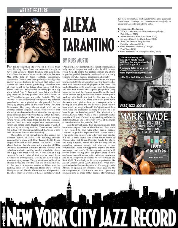 New York City Jazz Record - artist feature of Alexa Tarantino