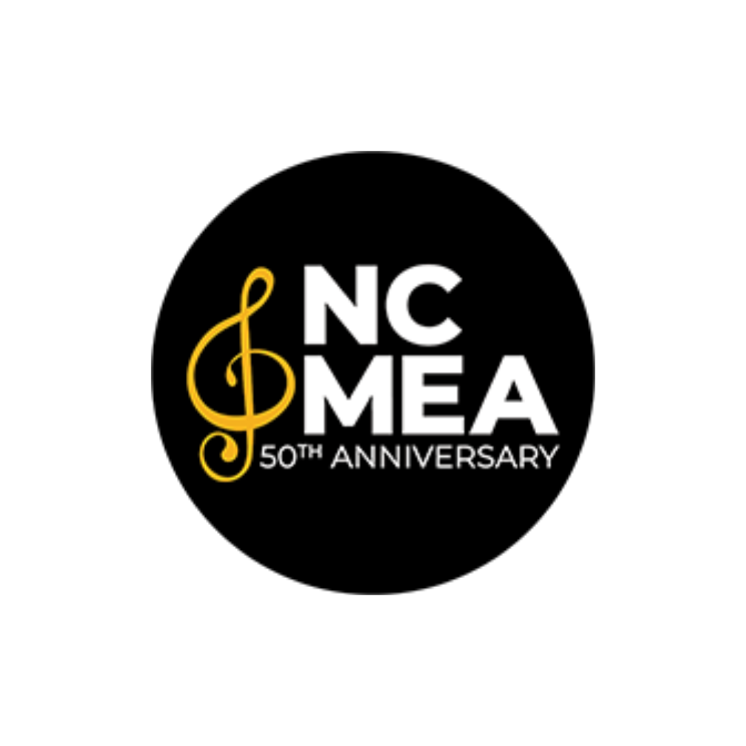 NCMEA 50th anniversary logo with trebel clef